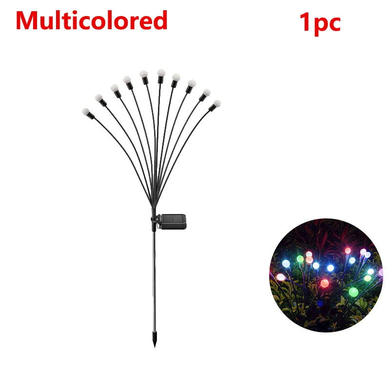 6/8/10 LED Solar Garden Lights Powered Firefly Lights Outdoor Garden Decoration Landscape Lights Firework Firefly Lawn Lamps